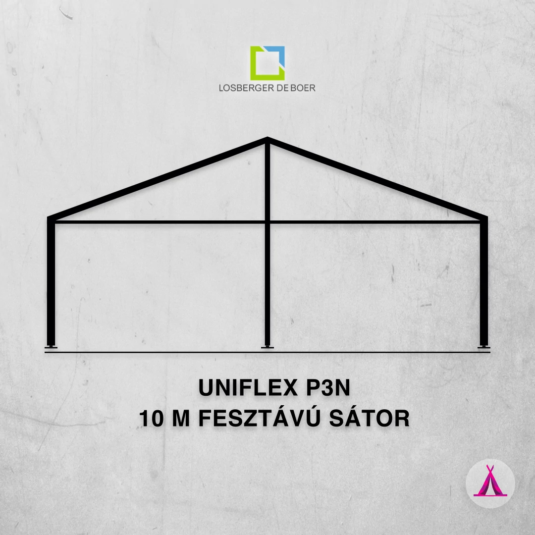 Sátor 10m fesztávú